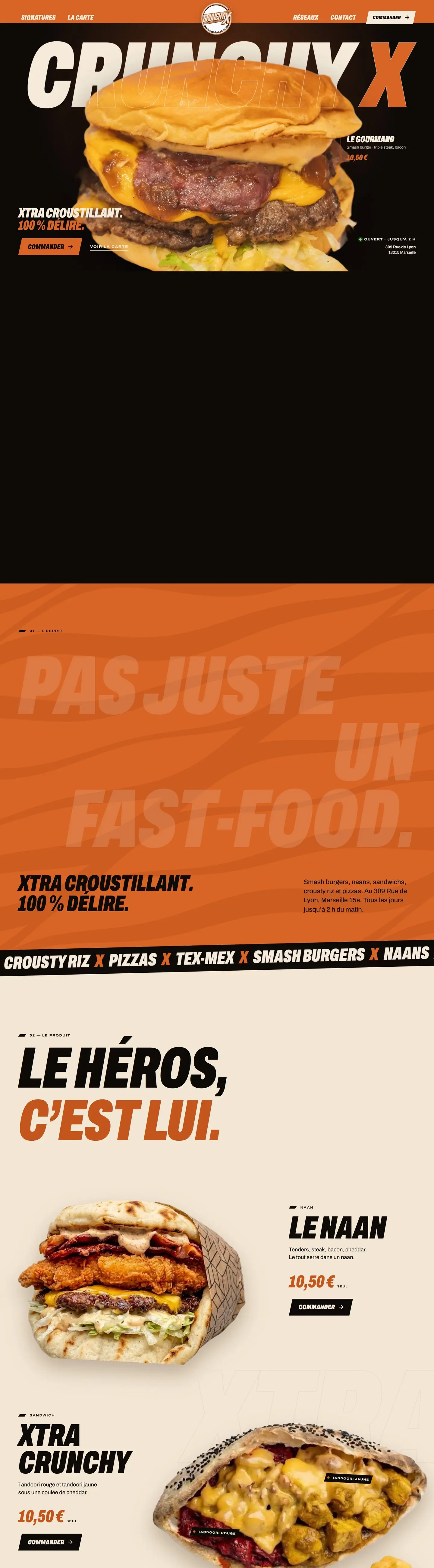 Page d’accueil de Crunchy X, version ordinateur