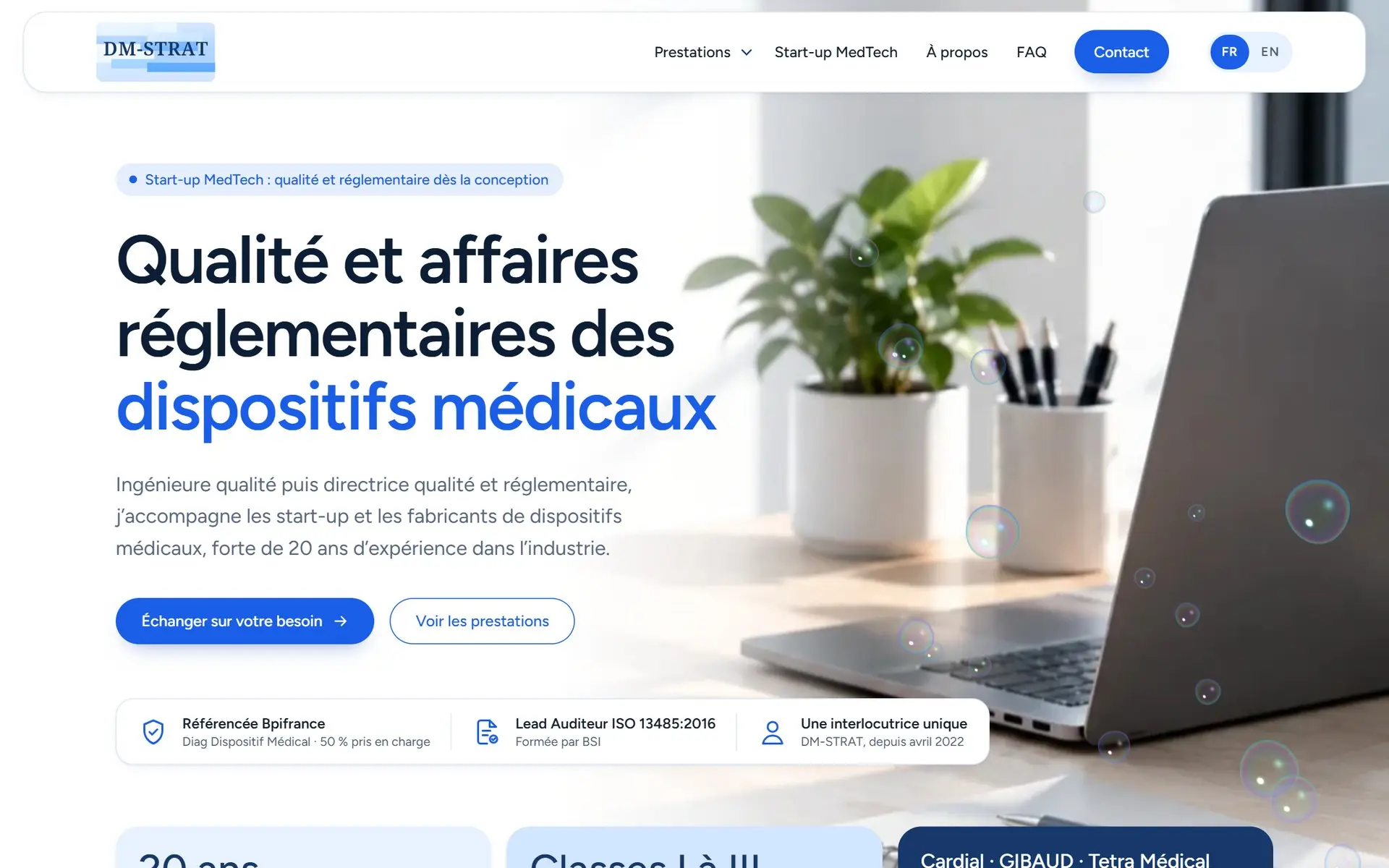 Page d’accueil de DM-Strat, version ordinateur